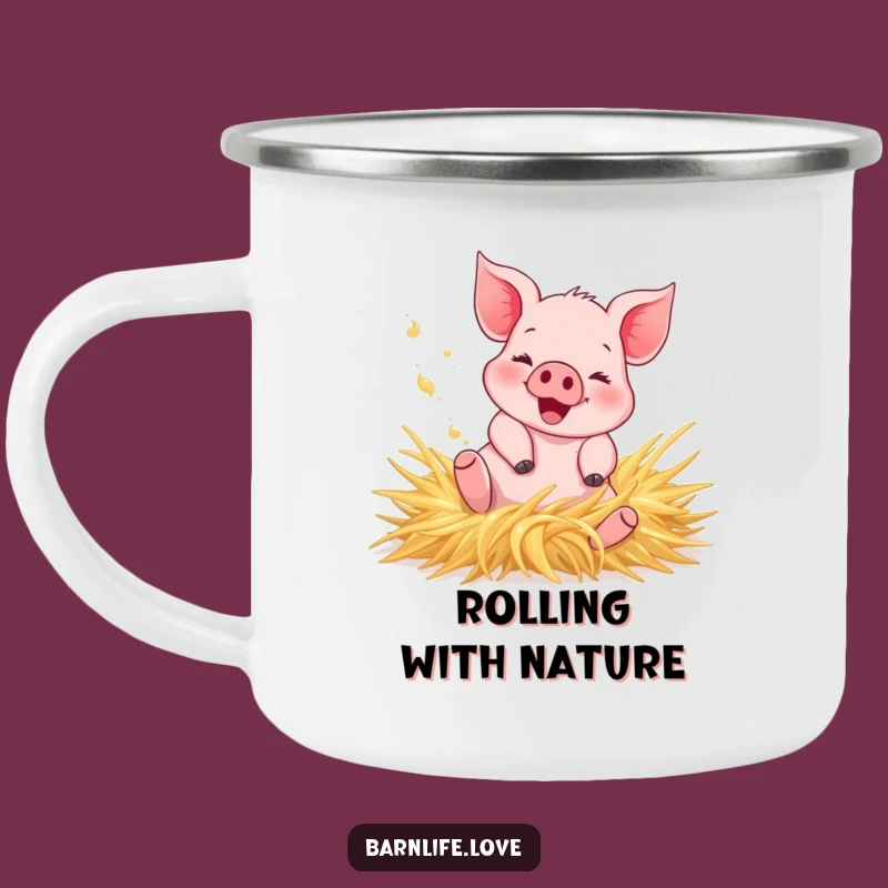 Funny Piglet Camping Mug: Rustic Farm Animal Cup for Humorous Trips