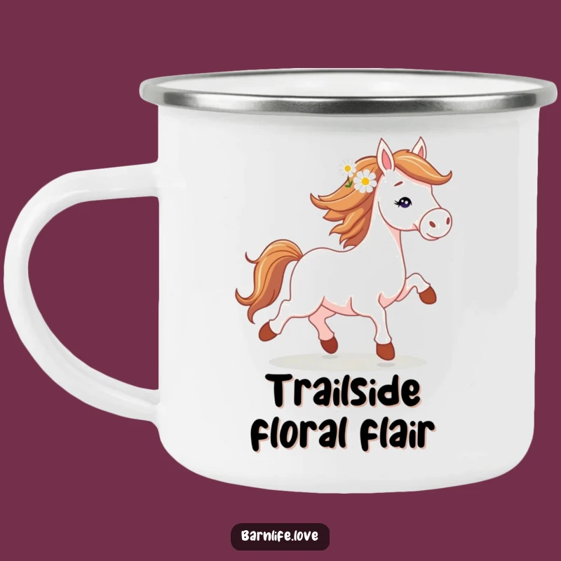 Funny Horse Trotting Camping Mug: Adventure Fuel for Equestrians