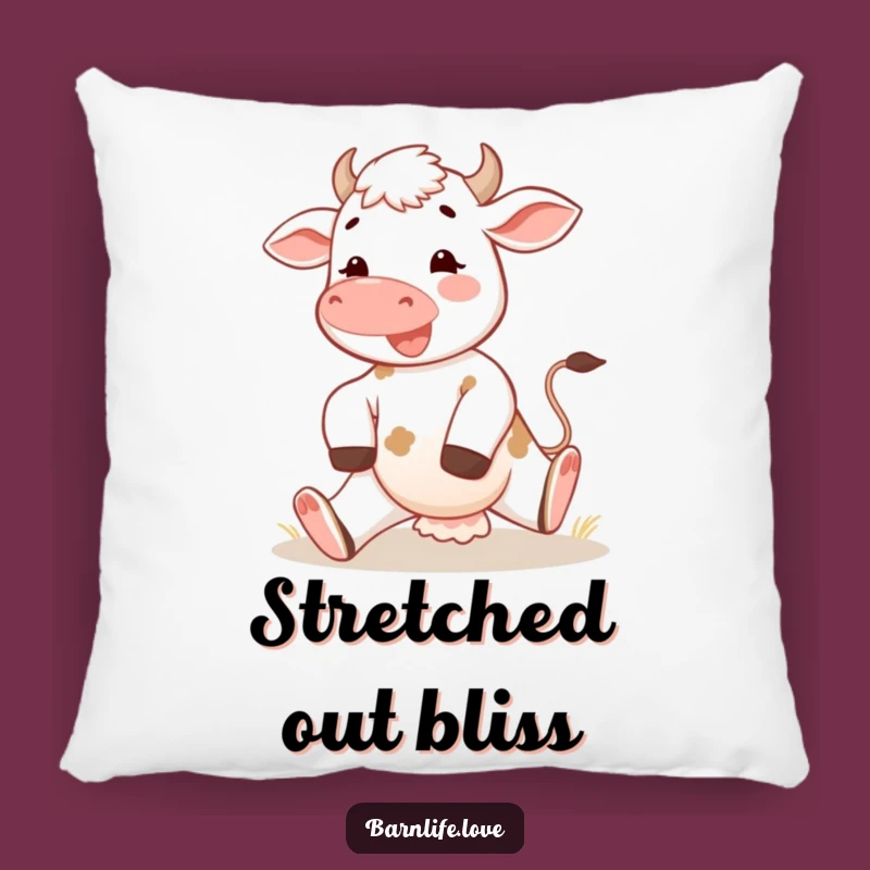 Funny Calf Pillow: Cozy Cheerful Farm Animal Cushion, Morning Stretch Comfort