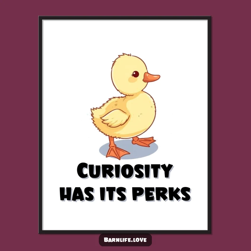 Funny Duckling Digital Art: Printable Farm Animal Decor for Humorous Spaces