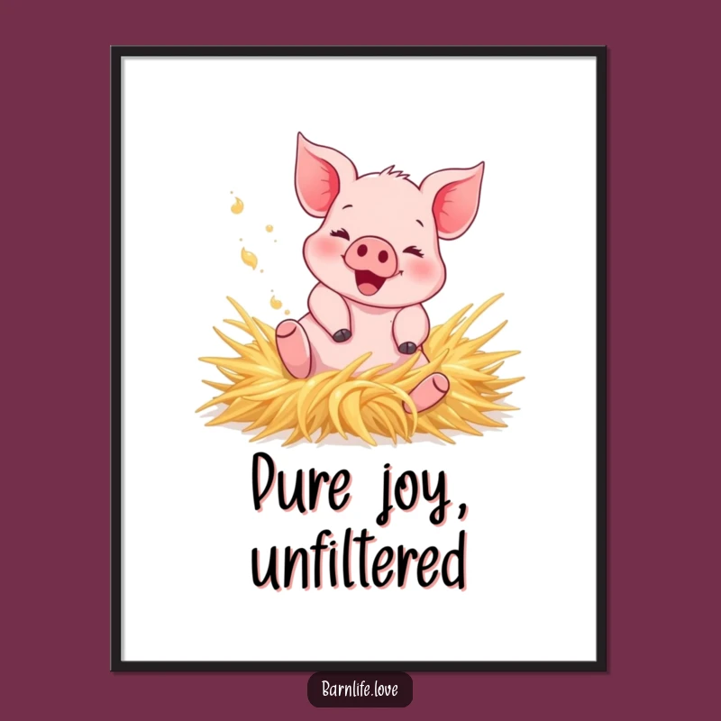 Funny Piglet Digital Art: Printable Farm Animal Decor for Humorous Spaces
