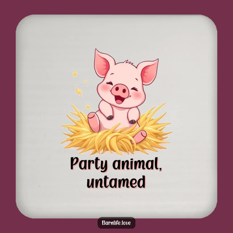 Funny Piglet Drink Coaster: Cute Farm Animal Table Protector, Humorous Gift