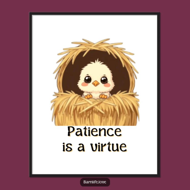 Funny Chick Poster: Whimsical Farm Animal Wall Art for Humorous Decor