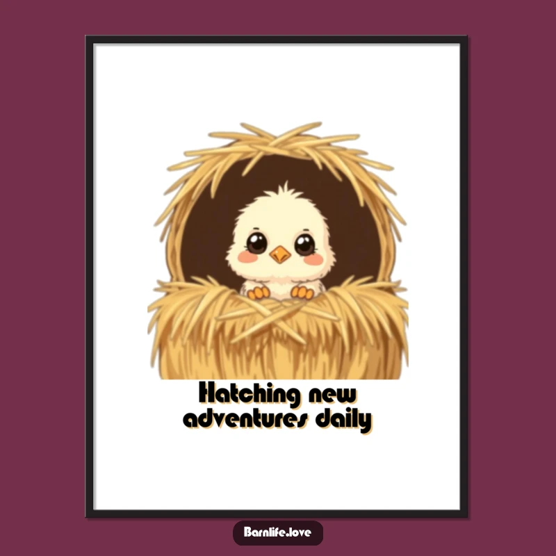 Free Printable Chick Art - Curious Peeker Funny Downloadable Wall Decor Gift