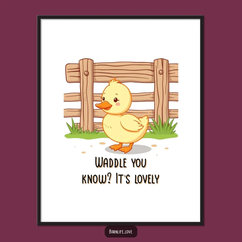 Free Printable Duckling Wall Art: Funny Farm Animal Downloadable Decor