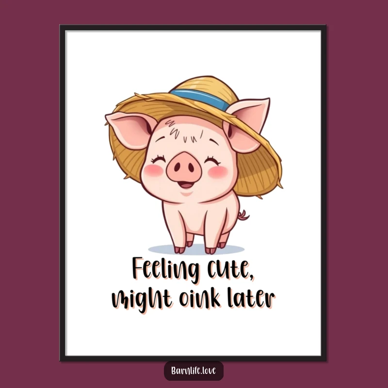Free Printable Piglet Wall Art: Funny Farm Animal Downloadable Decor