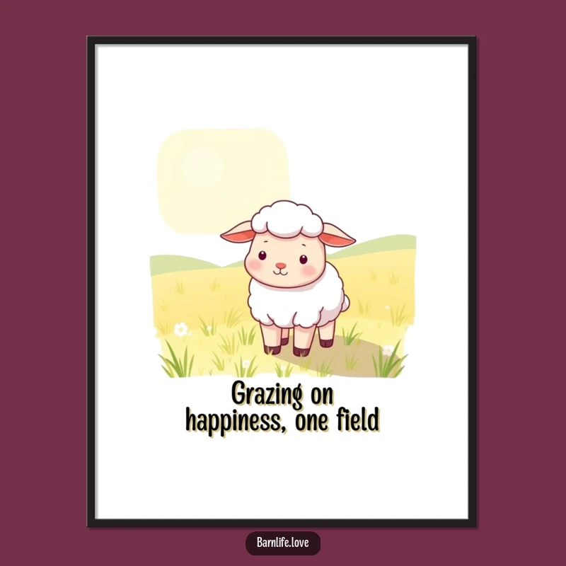 Free Printable Sheep Art - Cozy Woolly Buddy Funny Downloadable Wall Decor Gift