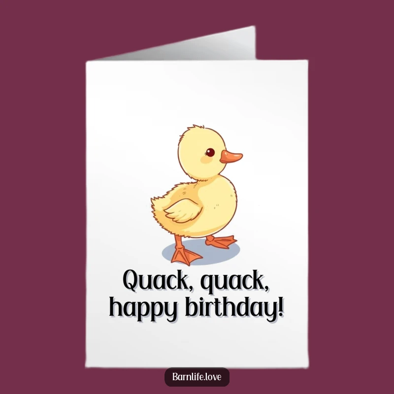 Free Printable Duckling Birthday Card - Wobbly Waddler Funny Downloadable Gift