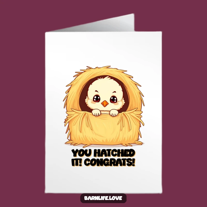 Free Printable Chick Congratulations Card: Funny Fluffy Farm Animal Downloadable Greeting