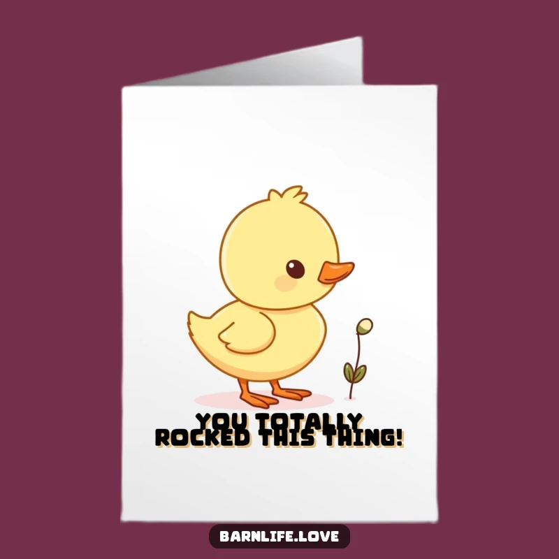 Free Printable Congrats Card: Cheerful Duckling with Seed, Joyful Downloadable Greeting