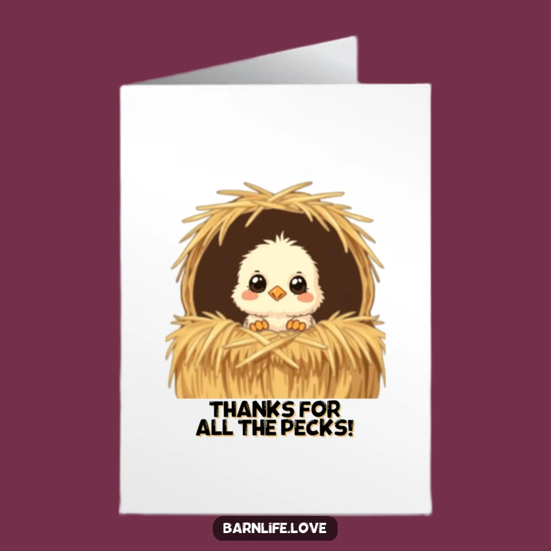 Free Printable Chick Thank You Card - Peeking Friend Funny Downloadable Gift