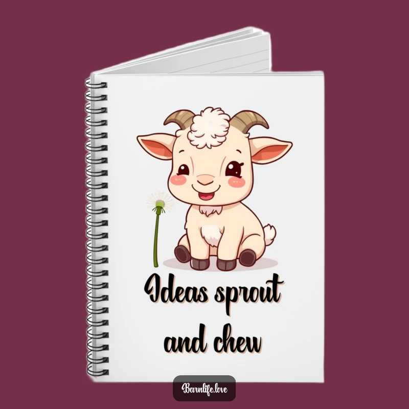 Funny Goat Munching Notebook: Jot Down Thoughts with Farm Fun