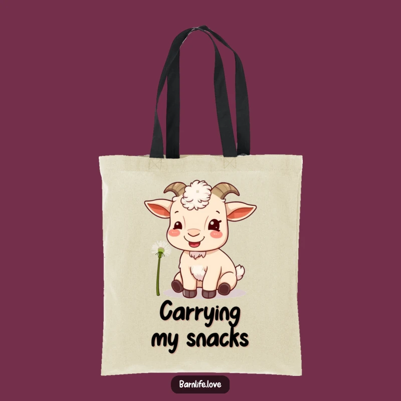 Funny Goat Munching Tote Bag: Carry Your Essentials with Farm Fun